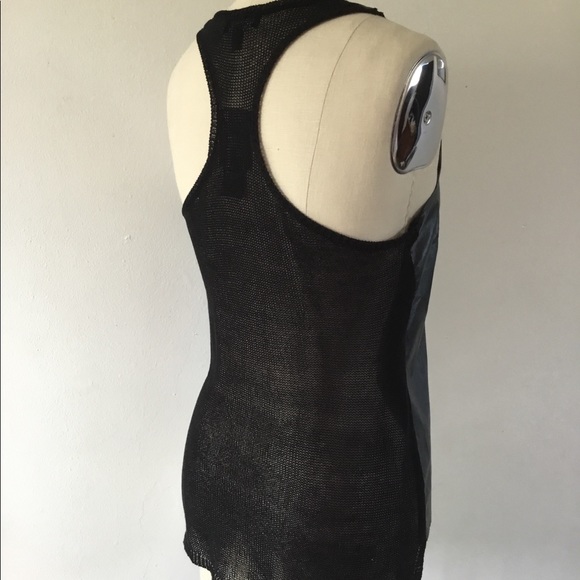 Bebe Black Hi Low Tank Top Razorback Sz Small NEW - Picture 3 of 8